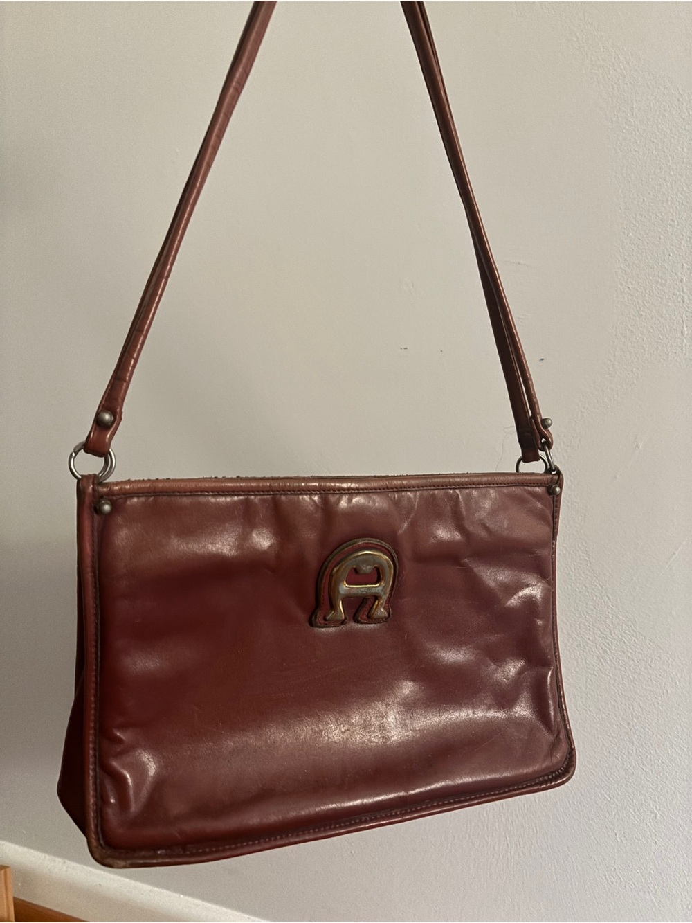 Etienne Aigner Vintage Maroon Burgundy Leather Shoulder Bag